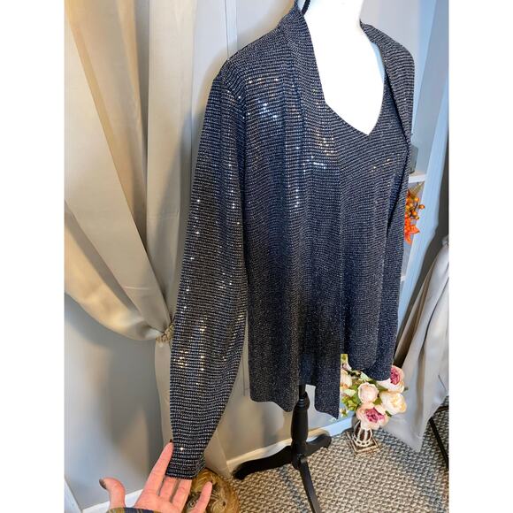 Calvin Klein Sparkling Black Blouse - Picture 5 of 12